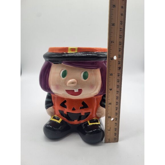 Publix Supermarket Halloween Witch Cauldron Candy Bowl Planter Ceramic Decor - Picture 9 of 12